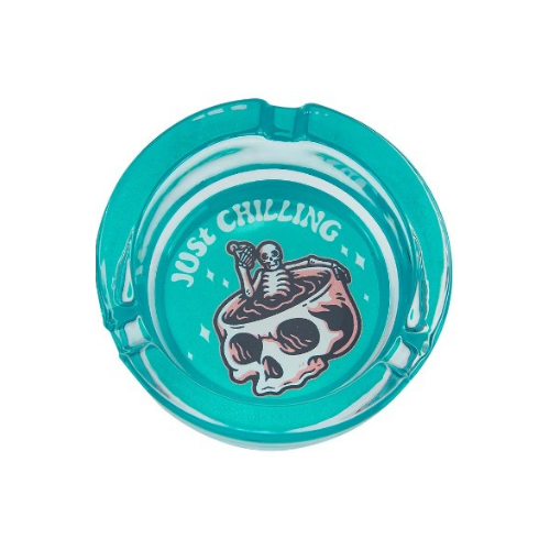 cendriers ronds en verre design "Skulls"