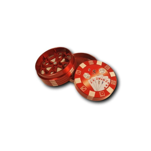 Grinders métal - design poker chip - D : 40 mm - 3 parties